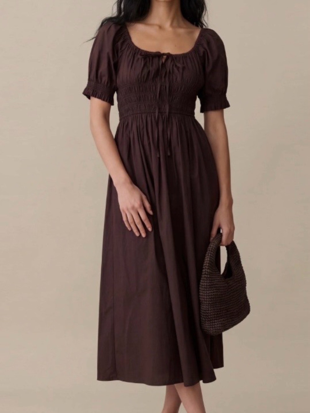 Few moda Fenella cotton Midi Dress with Puff Sleeves